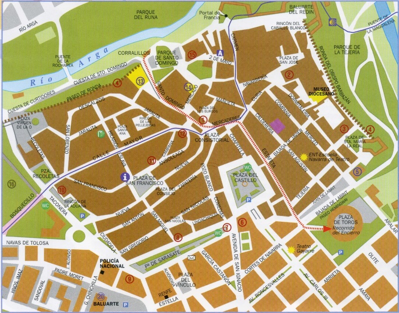 Pamplona の市街図