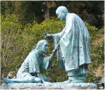 杖杉庵の衛門三郎と弘法大師の像